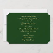 Invitation Bouton floral vert et or 2025 Card (Dos)