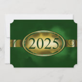 Invitation Bouton Floral Vert et Or 2025 Graduation Party (Devant)
