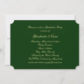 Invitation Bouton Floral Vert et Or 2025 Graduation Party (Dos)