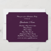 Invitation Bouton Floral violet et blanc 2025 Graduation Part (Dos)