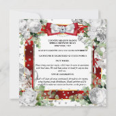 Invitation Bouton rouge blanc parties scintillant verte diama (Dos)
