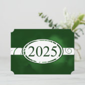 Invitation Bouton vert et blanc floral 2025 Graduation Party (Debout devant)