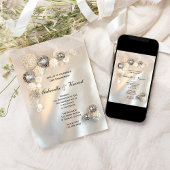 Invitation Boutons blanc perle et diamant