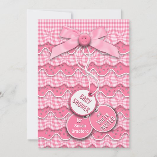 Invitation Boutons de baby shower et calques de vaches Rouffe (Devant)