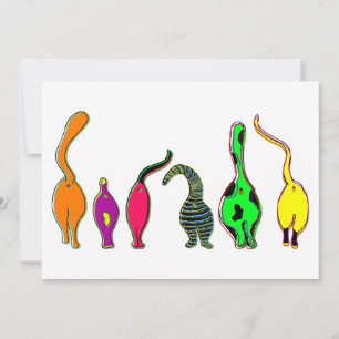 Invitation Boutons de chat colorés