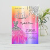 Invitation Boutons de Parties scintillant adorables, Habillem (Debout devant)