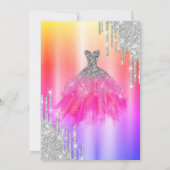 Invitation Boutons de Parties scintillant adorables, Habillem (Dos)