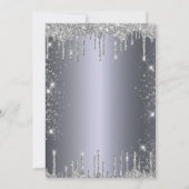 Invitation Boutons de parties scintillant en argent de Quince (Dos)