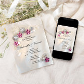 Invitation Boutons de perles de diamant rose Mariage après Br