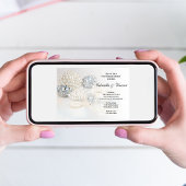 Invitation Boutons Diamant en perle blanche Mariage de poste