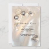 Invitation Boutons Diamond Pearl Blanc Mariage Enregistrer la (Devant)