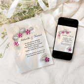 Invitation Boutons Perle de Diamant rose Mariage Enregistrer