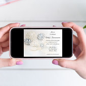 Invitation Boutons perles et diamants Quinceañera