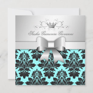 Invitation Bow-311-Blackberry Turquoise Sweet 16