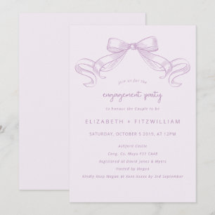 Invitation Bow à croquis romantique   Lilac
