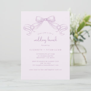 Invitation Bow à croquis romantique Lilac Mariage Brunch