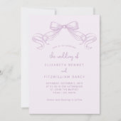 Invitation Bow à croquis romantique | Lilac Mariage De (Devant)