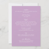 Invitation Bow à croquis romantique | Mariage avant Lilac + a (Dos)