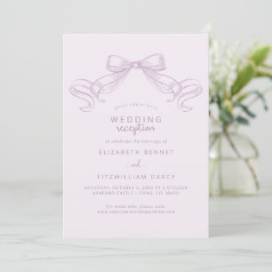 Invitation Bow à croquis romantique Réception De Mariage Li