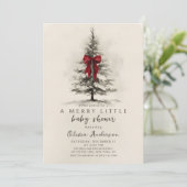 Invitation Bow A Merry Little Christmas Baby Shower (Debout devant)