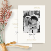 Invitation Bow à ruban simple et chic | Désactivé blanc Enreg