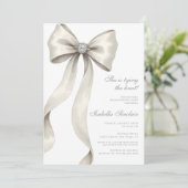Invitation Bow and Ring Elle noue le noeud Bachelorette (Debout devant)