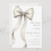 Invitation Bow and Ring Elle noue le noeud Bachelorette (Devant / Derrière)