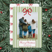 Invitation Bow And Stripes Christmas Card