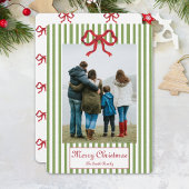 Invitation Bow And Stripes Christmas Card