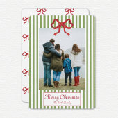 Invitation Bow And Stripes Christmas Card