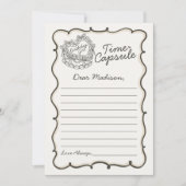 Invitation Bow Beige Coquette Coeur rétro Capsule temps gâtea (Devant)