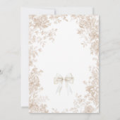 Invitation Bow Beige Toile Elle Attache La Fête des mariées d (Dos)