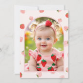 Invitation Bow Berry 1er premier anniversaire Photo Red Girl' (Dos)