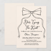 Invitation Bow Black Elle noue la Fête des mariées de noeud (Devant / Derrière)