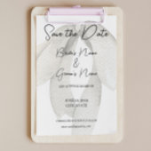 Invitation Bow blanc ivoire satin Enregistrer la date