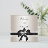 Invitation Bow blanc noir 21e anniversaire Silver Sepia (Debout devant)