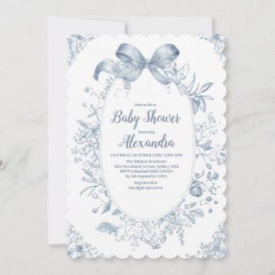 Invitation Bow bleu vintage Dusty