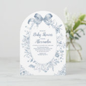 Invitation Bow bleu vintage Dusty (Debout devant)