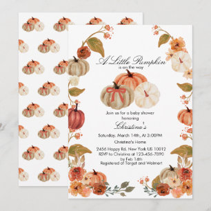 Invitation Bow Boho Citrouille Baby-shower