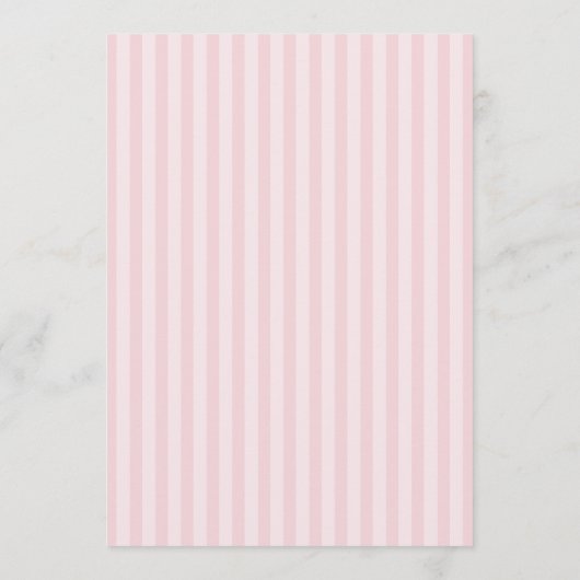 Invitation Bow Bridal Shower Pink Stripes Pattern Coquette (Dos)