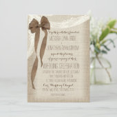 Invitation Bow Burlap et Cascade de dentelle (Debout devant)