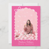 Invitation Bow Chic Pink Grad Photo 2025 Graduation (Dos)