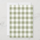 Invitation Bow Chocolat Chaud 1er anniversaire Gingham Vert S (Dos)