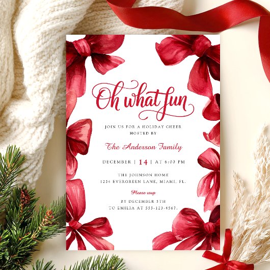 Invitation Bow Christmas Party