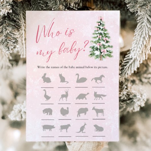 Invitation Bow Christmas Tree Baby shower Qui Est Mon Jeu De 