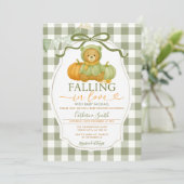 Invitation Bow Chute d'amour Ours Citrouille Baby shower En v (Debout devant)