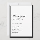 Invitation Bow Classic Old Money Black & White Photo Wedding (Devant)