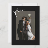 Invitation Bow Classic Old Money Black & White Photo Wedding (Dos)