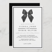 Invitation Bow classique noir et blanc Mariage (Devant / Derrière)