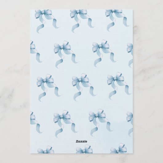 Invitation Bow Coquette Blue 1st Birthday  (Dos)